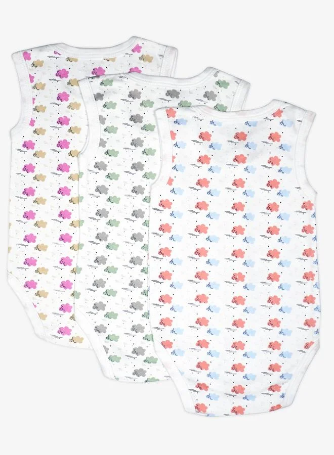 بابيز_بيسك طقم 3 قطع - بودي سوت بلا اكمام 100% قطن سوبر كومبد